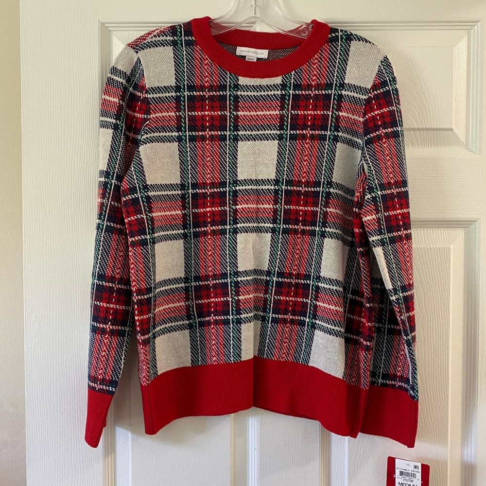 Charter Club Women size M Christmas colors sweater